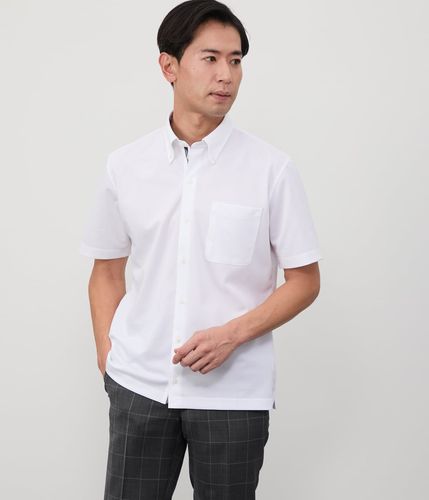 coco 中古 ブラック＆ホワイト BLACK&amp;WHITE メンズ 半袖ポロシャツ M 白×黒 ボタンダウン 中古 メンズ ブラック＆ホワイト BLACK&WHITE 半袖ポロシャツ M