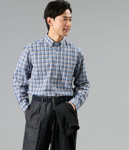 ピケ ニューヨーカータータン 長袖ショートボタンダウンシャツ