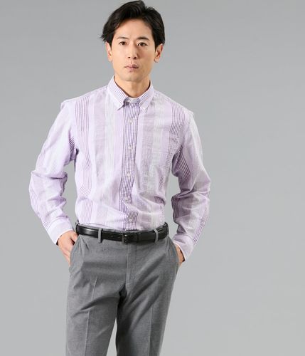 NY FitEase オックス 長袖ショートボタンダウンシャツ(11768710-2026
