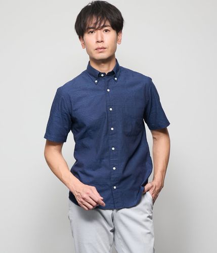 ★限定出品★ TENDERLOIN 半袖シャツ ペイズリー ネイビー ブルー M ジャカード ペイズリー 半袖ショートボタンダウンシャツ(11772744-2024