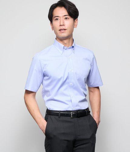 吸水速乾】COOL COMFORT ・Easy Careチェック 半袖ボタンダウンシャツ