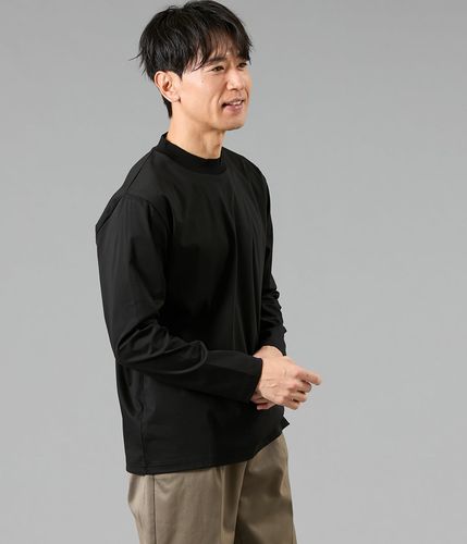 NY CARE FREE 長袖 モックネック ドレスTシャツ(ホワイト)(15608661