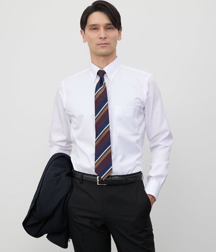 NY CARE FREE・SUPIMA COTTON ヘリンボーン 長袖ワイドカラーシャツ NY CARE FREE・SUPIMA COTTON ヘリンボーン 長袖ワイドカラーシャツ