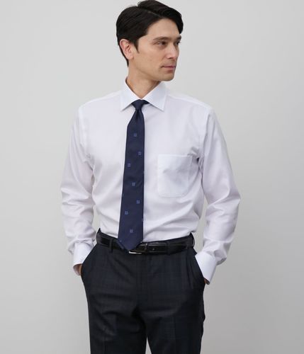 NY CARE FREE・GIZA COTTON ロンドンストライプ 長袖ワイドカラー