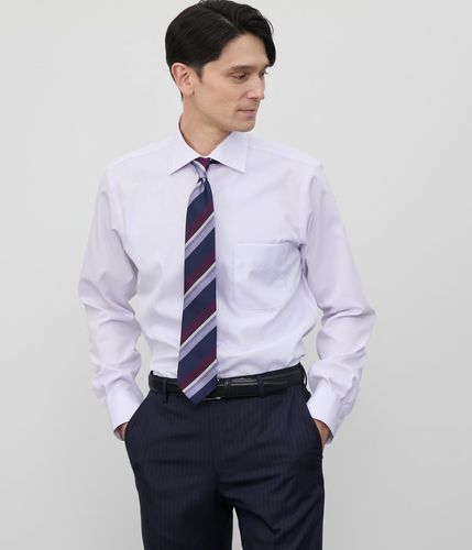 NY CARE FREE・SUPIMA COTTON ストライプ 長袖ワイドスプレッドカラー