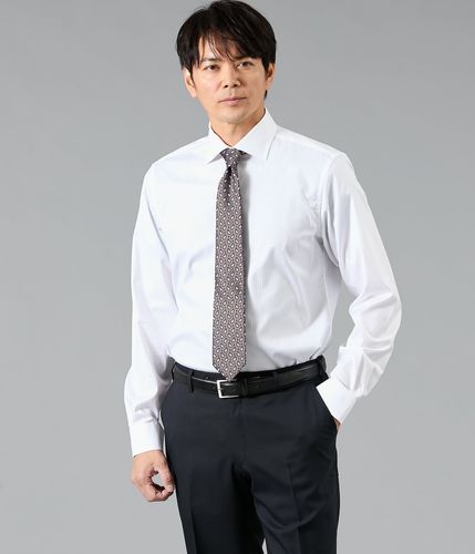 NY CARE FREE・SUPIMA COTTON ストライプ 長袖ワイドスプレッドカラー