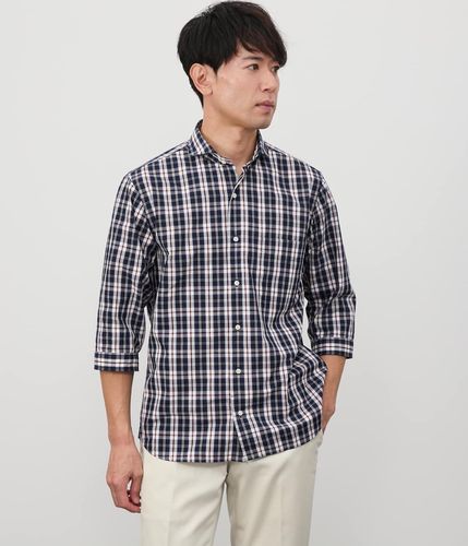 COOL CATS サッカーシャツ M 22番 吸水速乾】COOL COMFORT サッカーチェック 七分袖カッタウェイカラー
