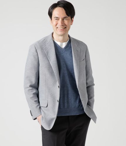【新品：Theory】ストレッチリネン ジャケット「XL：グレーメランジ」 ウォッシャブル・ストレッチ】メランジ カラミ ジャケット