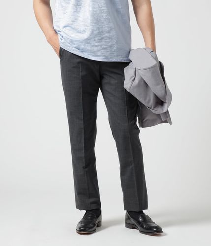 撥水・通気性】COOL COMFORT シルク混 ピンチェック スラックス