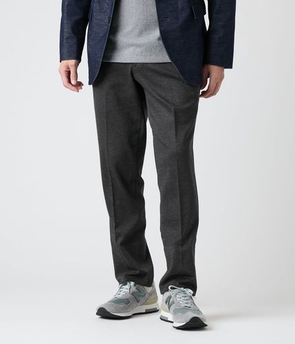 ストレッチ】梳毛フランネル ソリッド ソフトテーパードスラックス