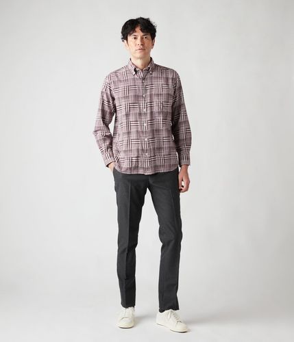 ストレッチ・防シワ】メランジカルゼ サイドシャーリングパンツ