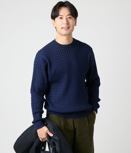 ウォッシャブル】クルーネックタック 編み柄ボーダー ニット(11506522