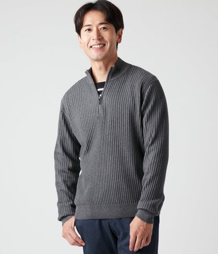 BRIEFING ハーフジップセーター L グレー BRIEFING GOLF ブリーフィング ゴルフ モックシャツ メンズ 長袖