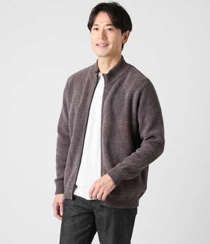 ウォッシャブル】片畦 スタンドカラーフルジップアップニット(16546526