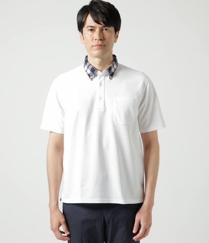 吸水速乾】COOL COMFORT ニューヨーカータータン布帛襟 ボタン