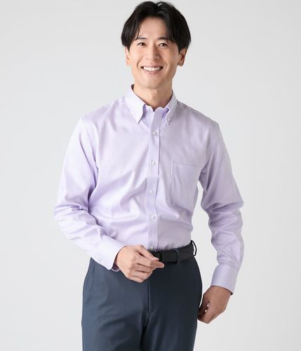 NY CARE FREE・SUPIMA COTTON オルタネイトストライプ 長袖ボタン