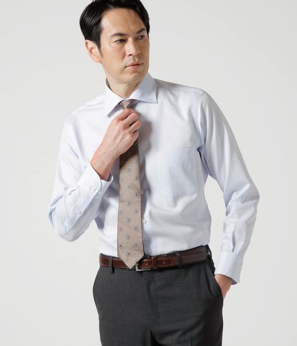 未使用 BEARDSLEY 比翼インナーシャツノーカラーシャツ FREE NY CARE FREE ピンヘッド 長袖ワイドスプレッドカラーシャツ