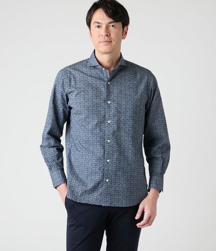 アーガイル 起毛 クレイジーパターン 長袖ショートボタンダウンシャツ