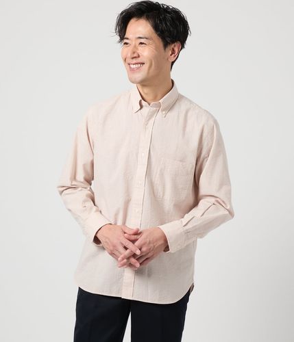 UCT】ピンクストライプ 長袖ボックスシルエットシャツ(85762776-2024