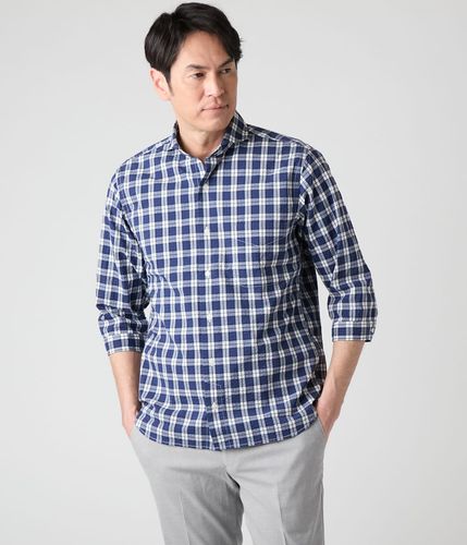 ビッグチェック 長袖ショートボタンダウンシャツ(16762711-2024