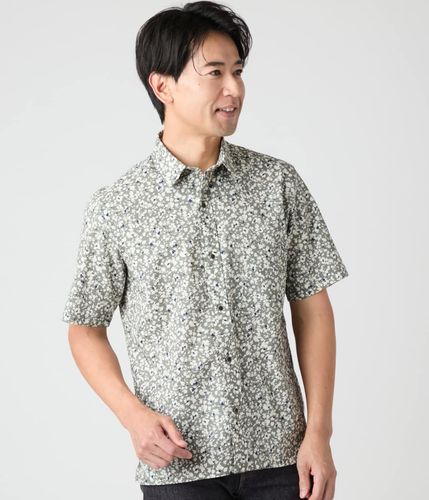 ジャカードクレイジーパターン 半袖オープンカラーシャツ(11775749