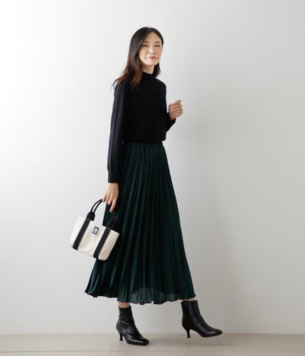 WEB限定】ma couleur(マ クルール) 強撚ツイル アコーディオンプリーツ