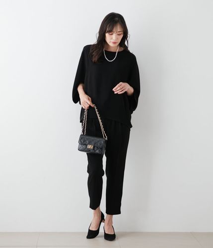 WEB限定】DONEEYU(ドニーユ) バックサテンジョーゼット ドロストパンツ