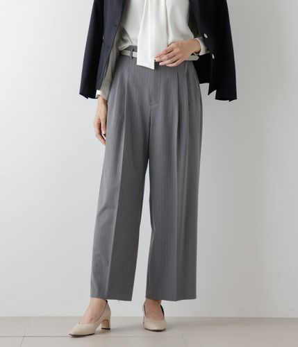 CELINEグレー ストライプ ガウチョパンツ2ポケット CELINEグレー