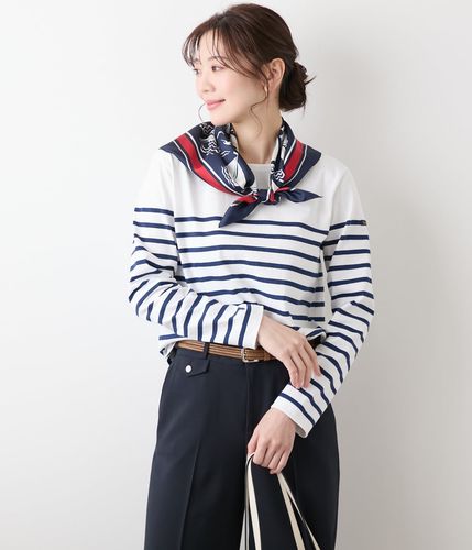 新品タグ付き✳︎ボーダー刺繍カーディガン フラワーサガラ刺繍かぎ針カーディガン | Bleu Bleuet（ブルーブルーエ