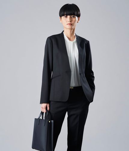 アーカイブ Y's for men ウール ノーカラー ジップジャケット 黒 Y's for men yohji yamamoto ノーカラー ジップアップジャケット（MB