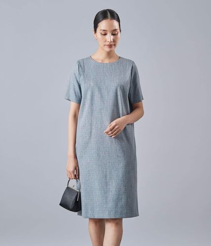 ランダムバープリント 半袖フレアワンピース(71452443-2024