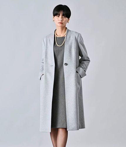 カシミヤ混ビーバー スタンドカラーコート(26526301-2025