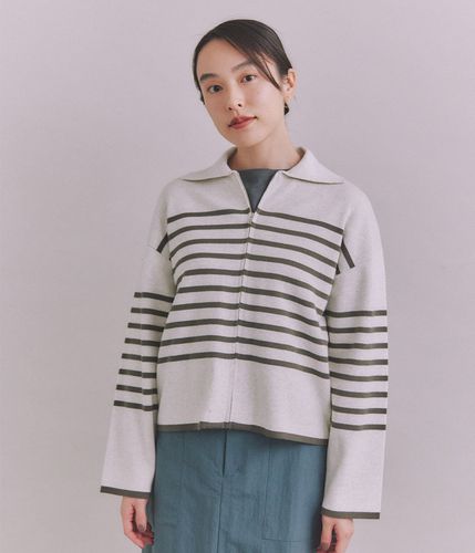 専用 カーディガン ひ BLENDED COTTON 襟付きボーダーカーディガン(37713731-2024