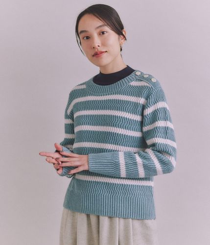 Stripe sweater ボーダーセーター BLENDED COTTON 振り柄ボーダーニット(37783731-2024