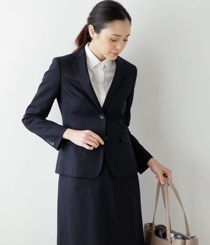 L】ウールシャドーチェック ノッチドラペル2釦ジャケット(54012310