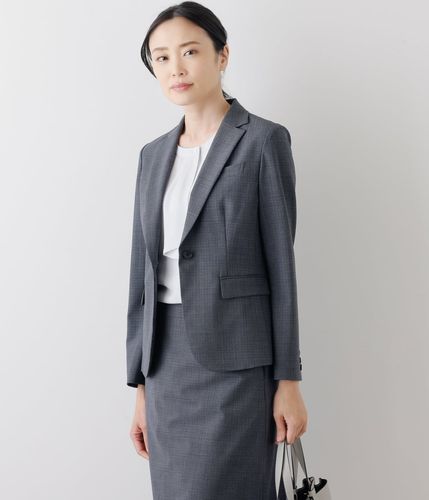 【13号相当】リフレクト❤2023ss新品ジャケットのみ ウォッシャブル】ウォッシャブルウール千鳥 ノッチドラペル1釦