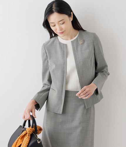 ナチュラルブライトクロス ノーカラー比翼コート(51552120-2024