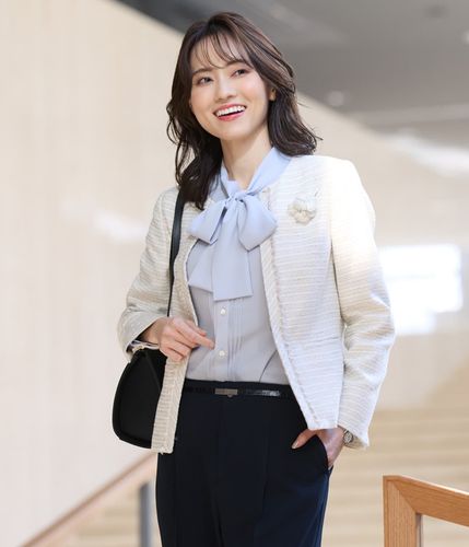 ポリエステルツイード フリンジ ジャケット フリンジツイードジャケット（ノーカラージャケット） | grove