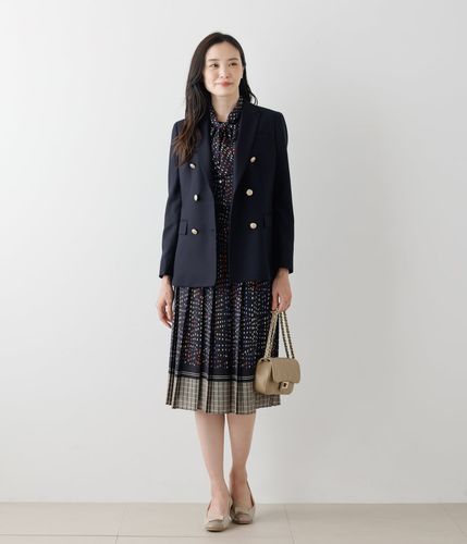 イルミネーション＆チェックパネルプリント プリーツスカート(51213152