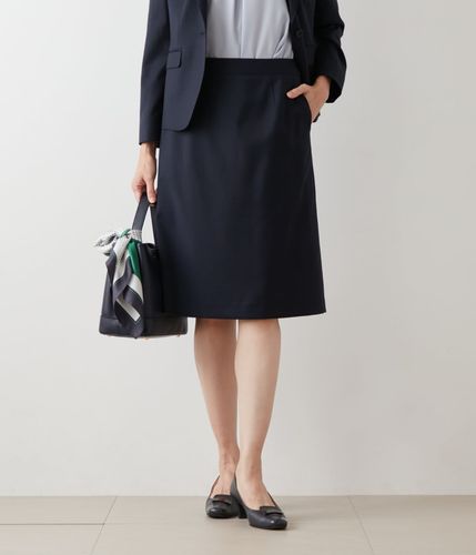 ウールシャドーストライプ Aラインスカート(51219310-2023