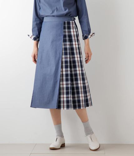 ギンガムチェッククロス ラップ風スカート(51255217-2025