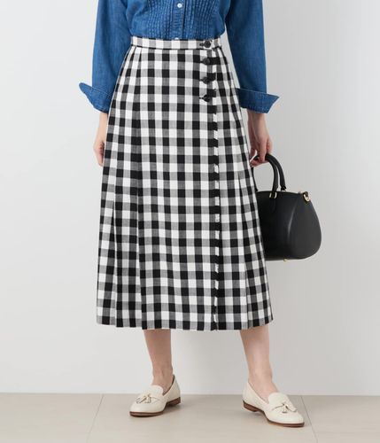 マドラスチェック 6枚はぎフレアスカート(71252435-2024