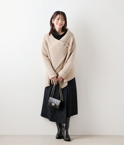 ウールブラックウォッチ アシメキルトスカート(51256255-2025