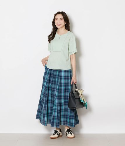 店舗限定】マドラスチェック フレアスカート(丈85㎝)(51268260-2026