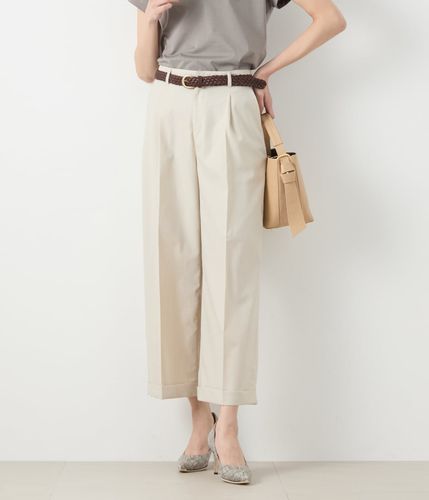 ウォッシャブル】ウォッシャブルWジョーゼット クロップドワイドパンツ