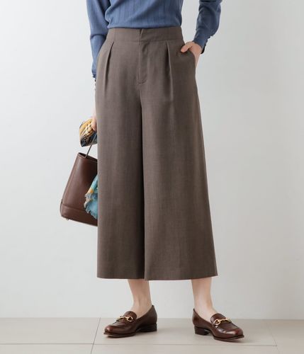 ウォッシャブル】ウォッシャブルWジョーゼット クロップドワイドパンツ