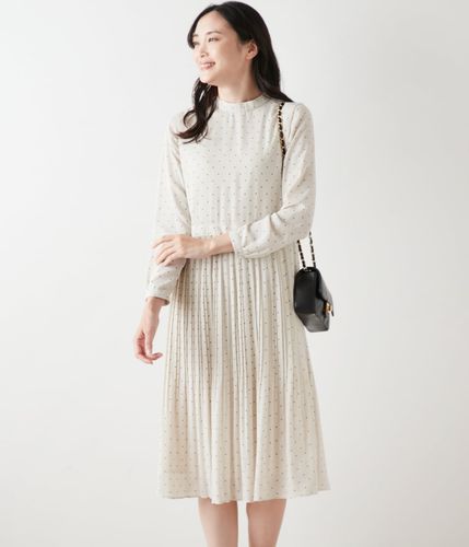 ミモザプリント ドロスト7分袖ワンピース(51445221-2025