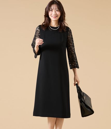 ジオメトリックジャカード 7分袖ワンピース(51443121-2024