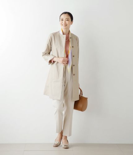 ナチュラルブライトクロス ノーカラー比翼コート(51552120-2024