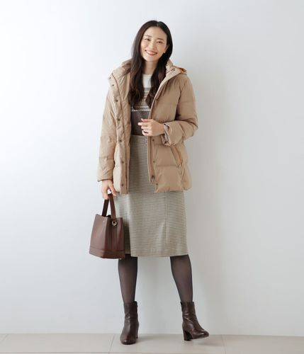 マットタフタ フーデットショートダウン(51553261-2024)｜ファッション